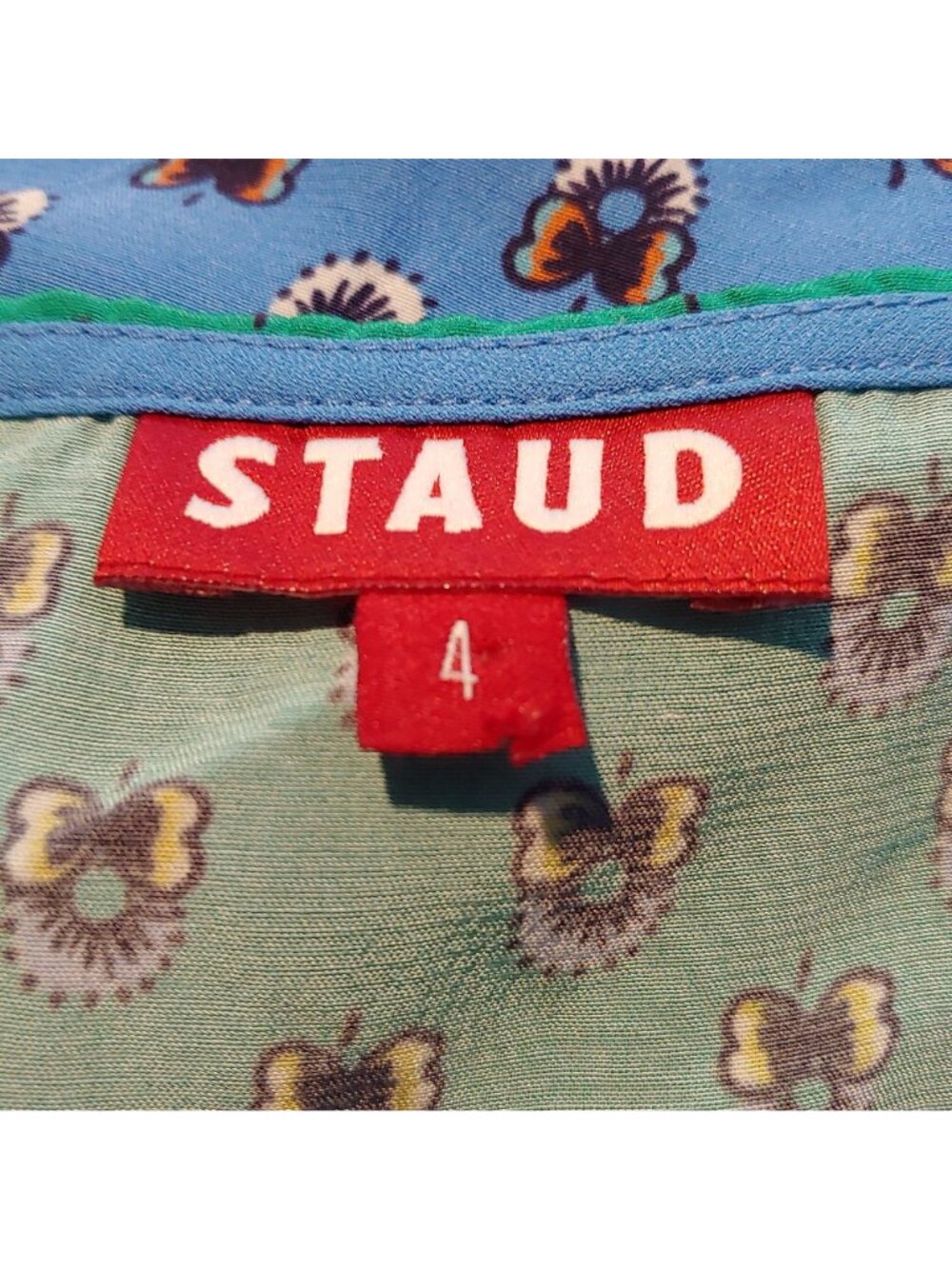 STAUD Gisele Floral Colorblock Mini Dress Corset Bodice Romantic Cottagecore - Picture 7 of 11